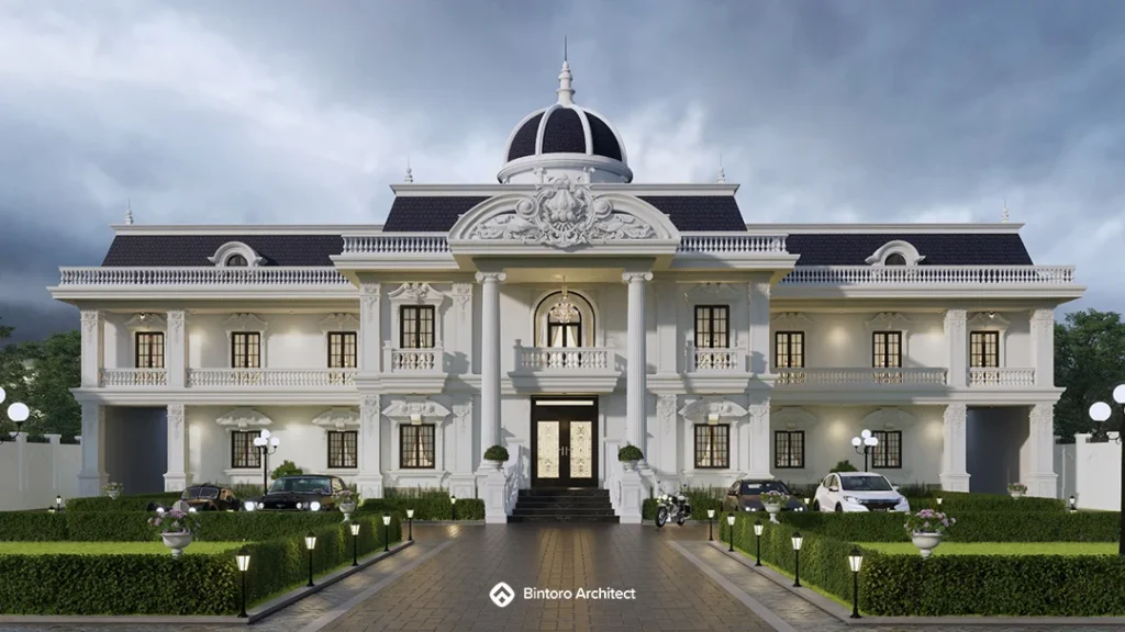 rumah klasik dengan teras