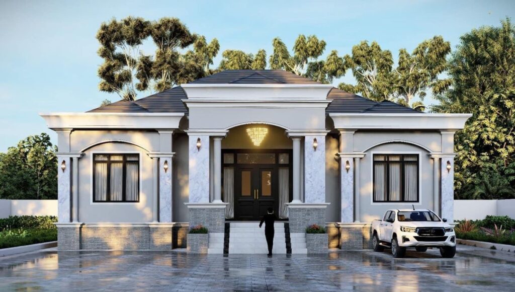 Desain Rumah Klasik Modern 1 Lantai